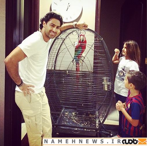 فرهاد مجیدی و حیوان خانگی جدیدش/ عکس