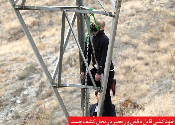 قاتل فراری خودش را از دکل برق دار زد / در مشهد رخ داد (عکس 16+)