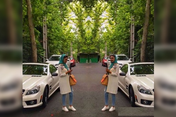 بازیگر زن مشهور در کنار ماشین گرانقیمتش!/عکس