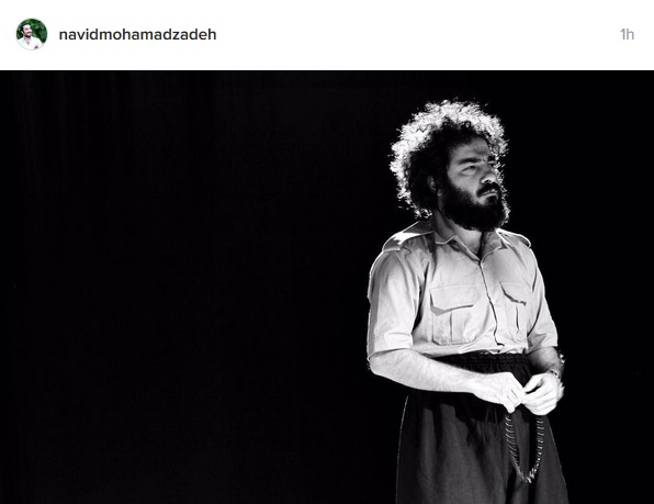 تیپ متفاوت نوید محمدزاده در نمایش جدیدش/عکس