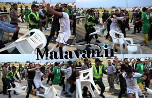 درگيري در پايان ديدار صنعت ساري-ملوان(عکس)