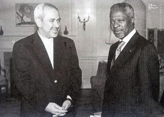 ظریف در منزل کوفی عنان/عکس