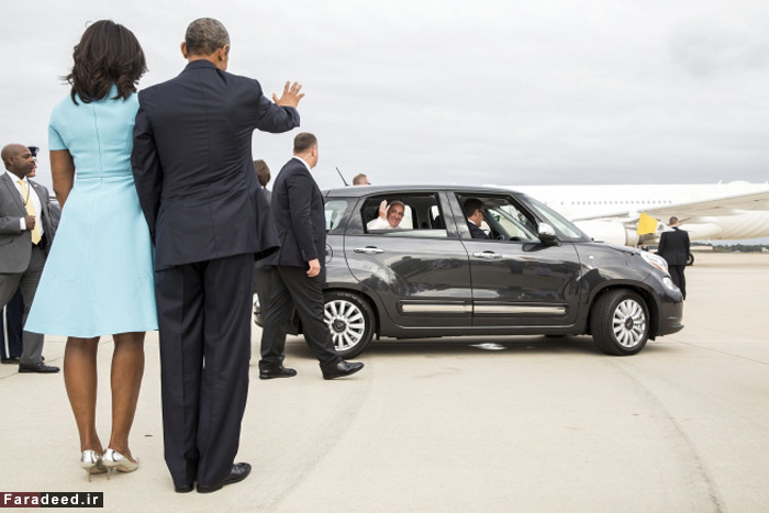 تصاویر) استقبال کم‌سابقه اوباما از پاپ