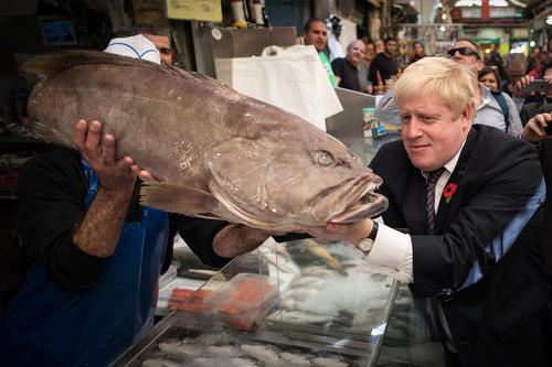 بوریس جانسون شهردار لندن در بازار ماهی فروشان شهر قدس