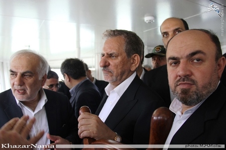 نعمت زاده و جهانگیری پشت فرمون کشتی/تصاویر