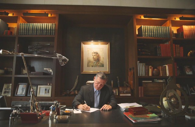 دفتر کار پادشاه اردن /عکس