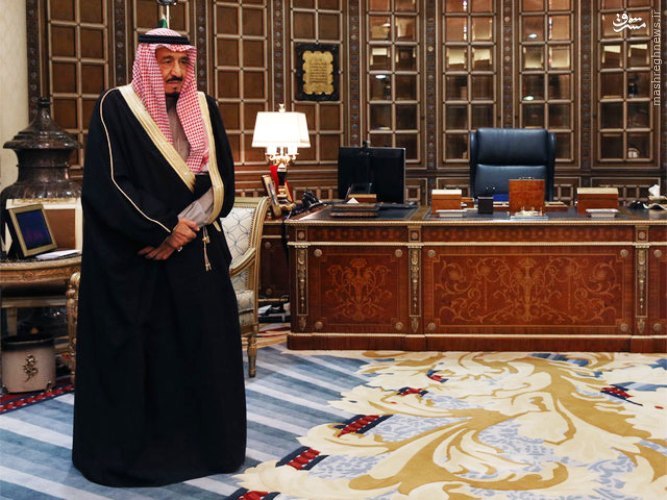 عکس/دفتر کار پادشاه جدید عربستان