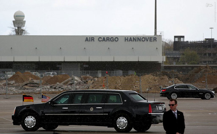 خودروی امنیتی و خاص اوباما در سفر به آلمان/ عکس