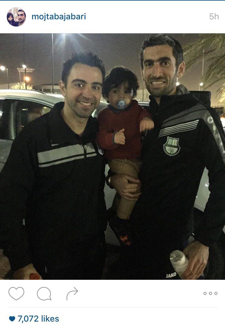 زیدان آسیا در کنار ژاوی/ عکس