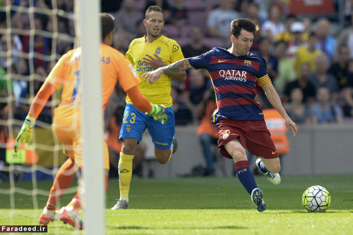 (تصاویر) لحظه مصدم شدن لیونل مسی