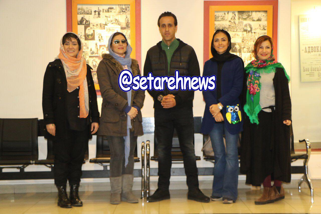 عکس یادگاری علی کریمی با باران کوثری و سحر دولتشاهی