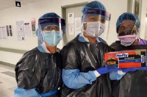 چرا پرستاران آمریکایی مجبور به پوشیدن کیسه زباله شدند؟ + عکس