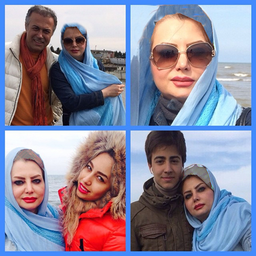 تصویری از خانواده دانیال حکیمی لب دریا