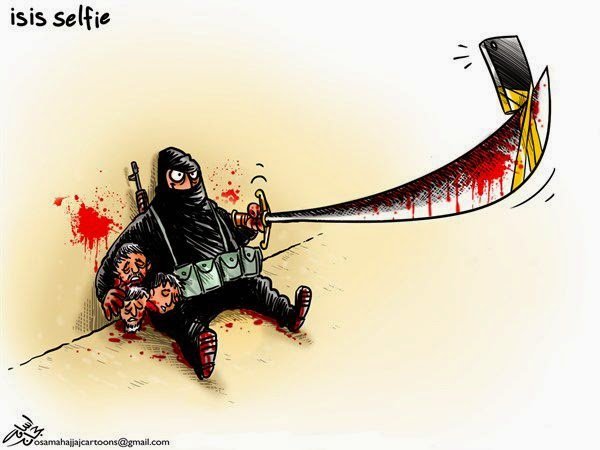 سلفی داعش با سرهای بریده/کاریکاتور