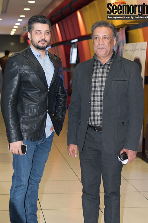 عبدالرضا اکبری و پسرش پندار اکبری در اکران فیلم نفس