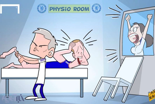 کاریکاتور/ واکنش عملی مورینیو به خانم پزشک!