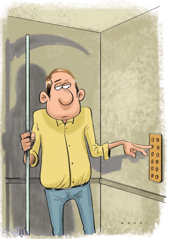 فاجعه آسانسوری!/کاریکاتور