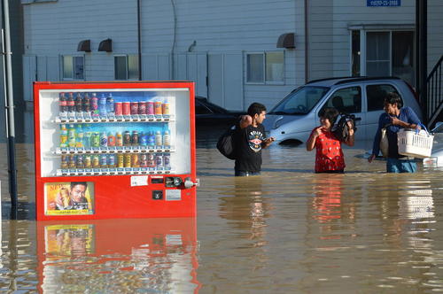 سیل در شهر جوسو ژاپن