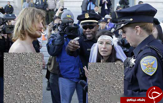 دستگیری عروس و داماد برهنه آمریکایی/عکس