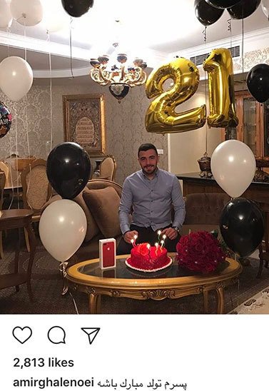 کادوی خاص پسر امیر قلعه نویی در روز تولدش/عکس