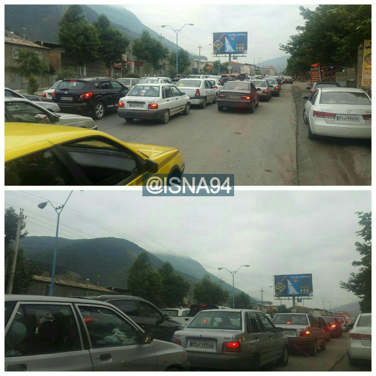 ترفیک سنگین اول صبح در خروجی مرزن آباد به سمت تهران/ عکس