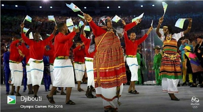 مردان دامن پوش جیبوتی در افتتاحیه المپیک 2016/عکس