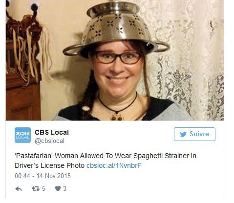 گواهینامه با آبکش فلزی بر روی سر (+عکس)