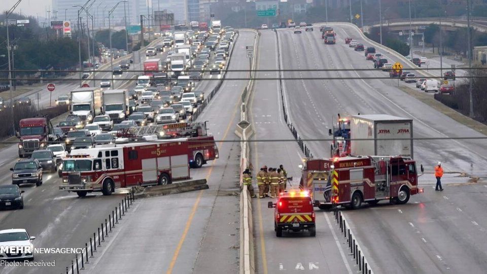 تصادف زنجیره‌ای و مرگبار بیش از ۱۳۰ خودرو در تگزاس