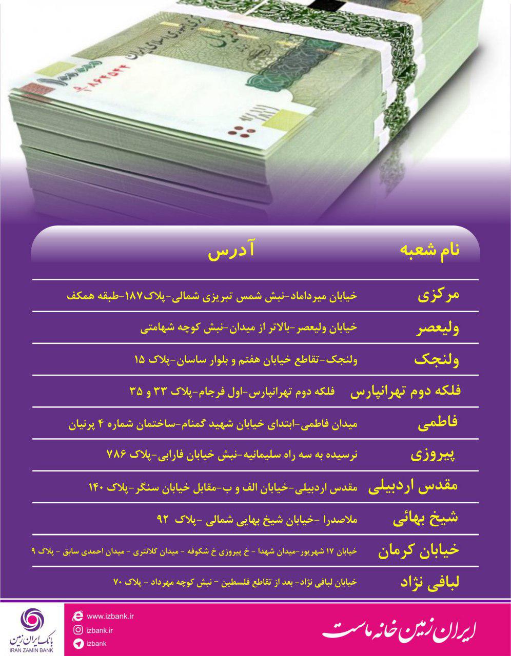 بانک ایران زمین به مناسبت عید نوروز پول نو توزیع می کند بانک ایران زمین به مناسبت عید نوروز پول نو توزیع می کند