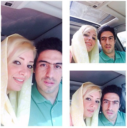سلفی خسرو حیدری و همسرش