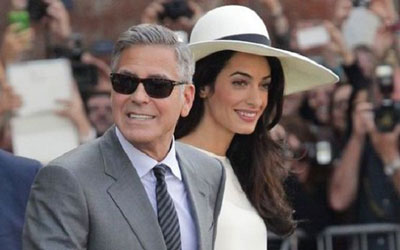 جرج کلونی و همسرش در راه ارمنستان