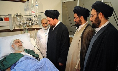 عیادت سیدحسن از رهبر انقلاب در بیمارستان