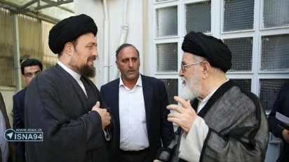 آيت الله امام جمارانى و سید حسن خمینی پس از مشارکت در انتخابات/عکس