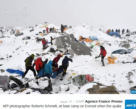 کمپ اصلی اورست بعد از زلزله/عکس