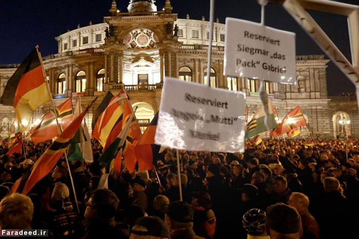 (تصاویر) راهپیمایی علیه مرکل و مهاجران
