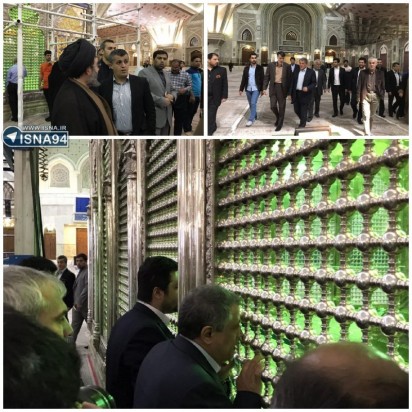 حضور محسن و یاسر هاشمی در حرم مطهر امام (ره) و جوار مزار پدر برای شرکت در انتخابات/عکس